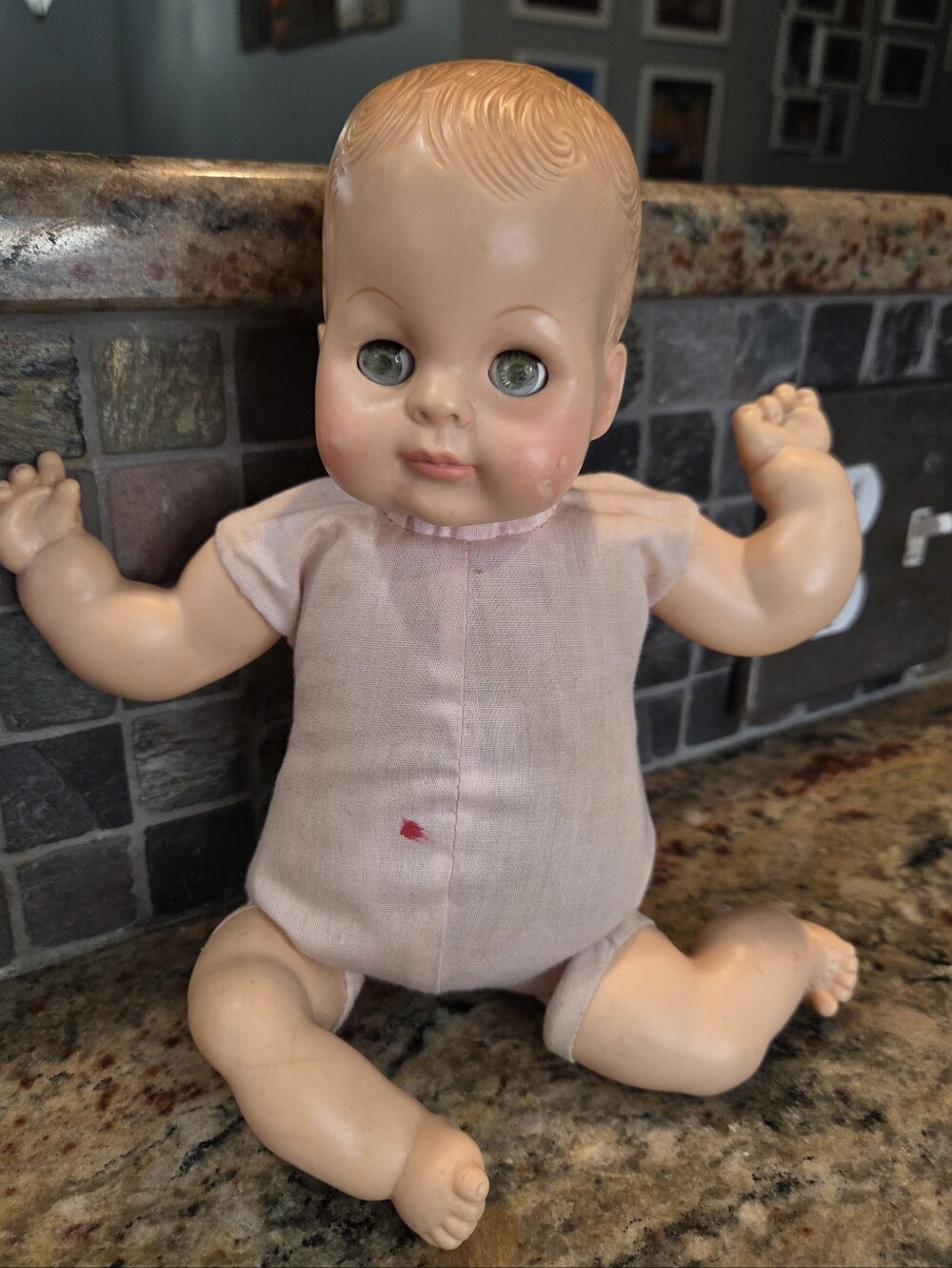Vogue Baby Dear One Doll Green Eye Eloise Wilkin Vintage 1964 Molded Hair